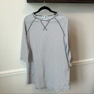 She and Sky Tunic Top Dress Size S Black and White Stripes